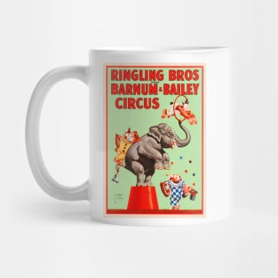 Ringling Bros Barnum & Bailey CIRCUS ACROBATIC WILD ANIMALS Show Lithograph Poster Mug
